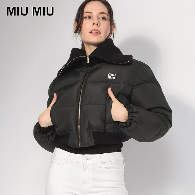 miu miu（ミュウミュウ） ダウンジャケット レディース ニットカラー