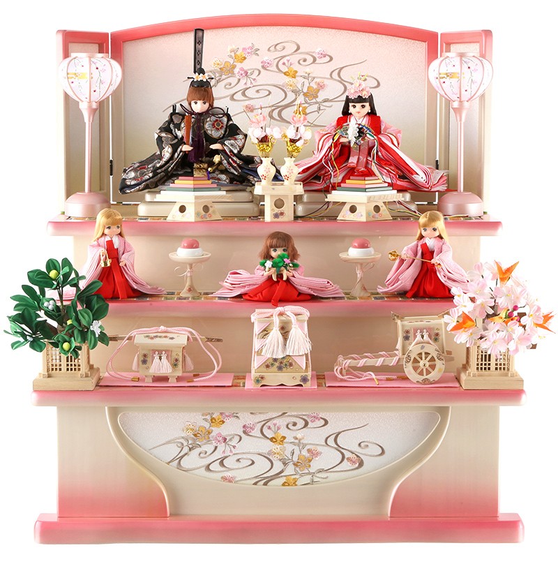 久月 雛人形 三段 シリアル入 【リカちゃん】【久月×タカラトミー