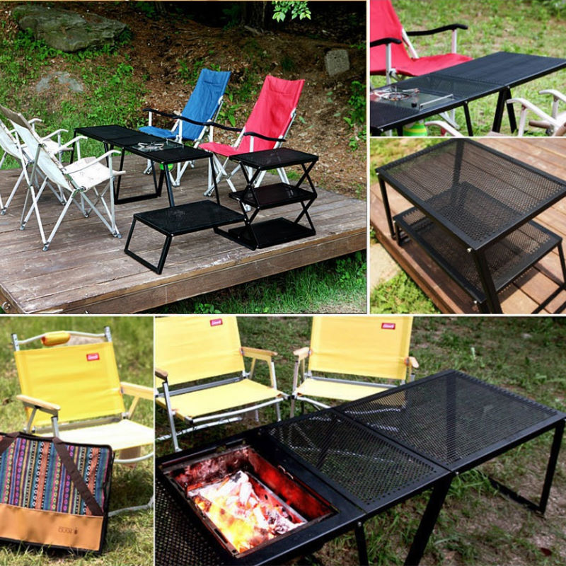 auvil/オーヴィル ガーデンツインテーブル 折れ脚アイアンテーブル 天