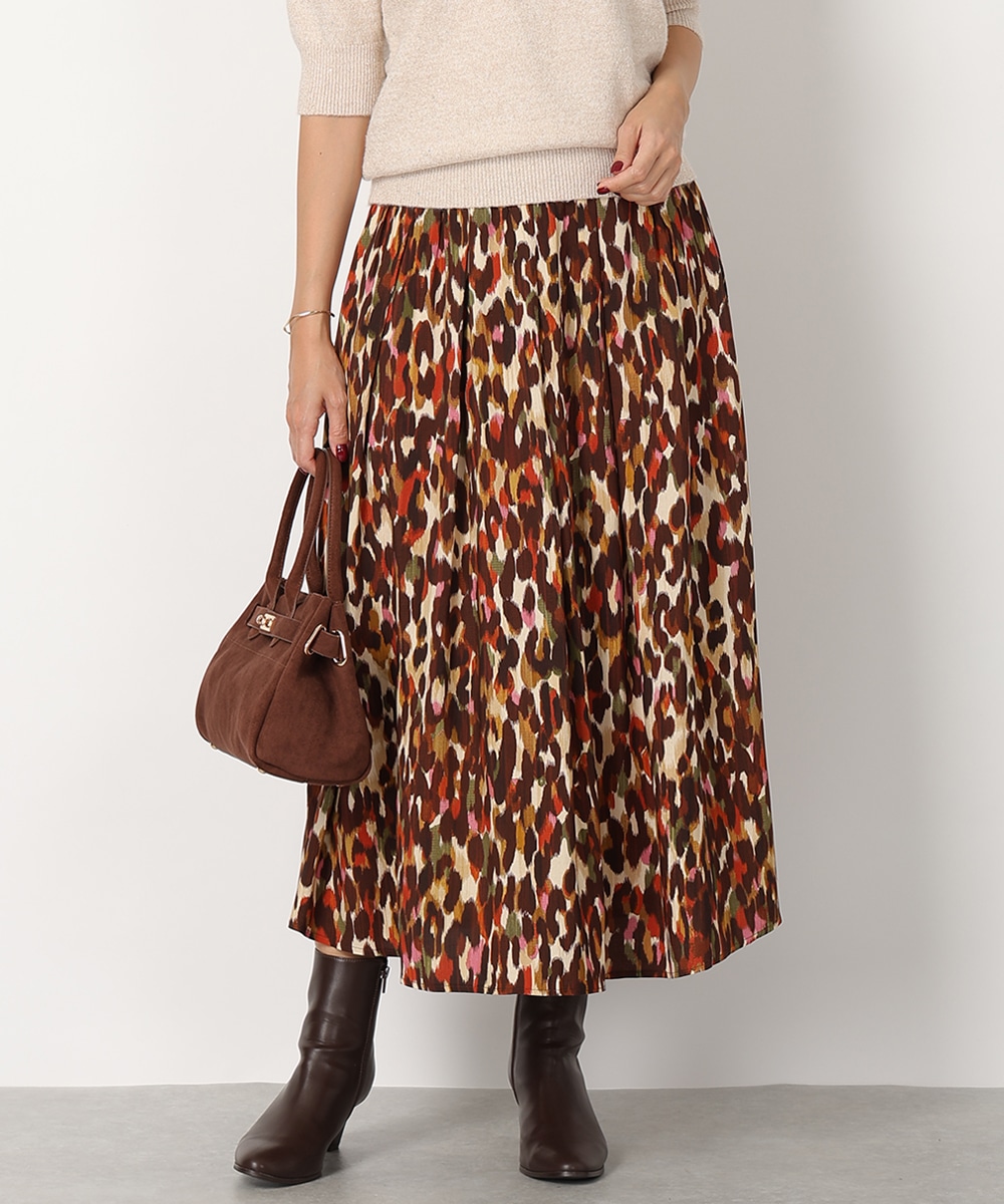 ぼかしアニマルプリントスカート