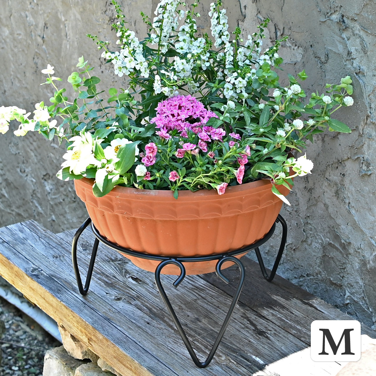 ハートロースタンド フラワースタンド アイアン製 Mサイズ ブラック