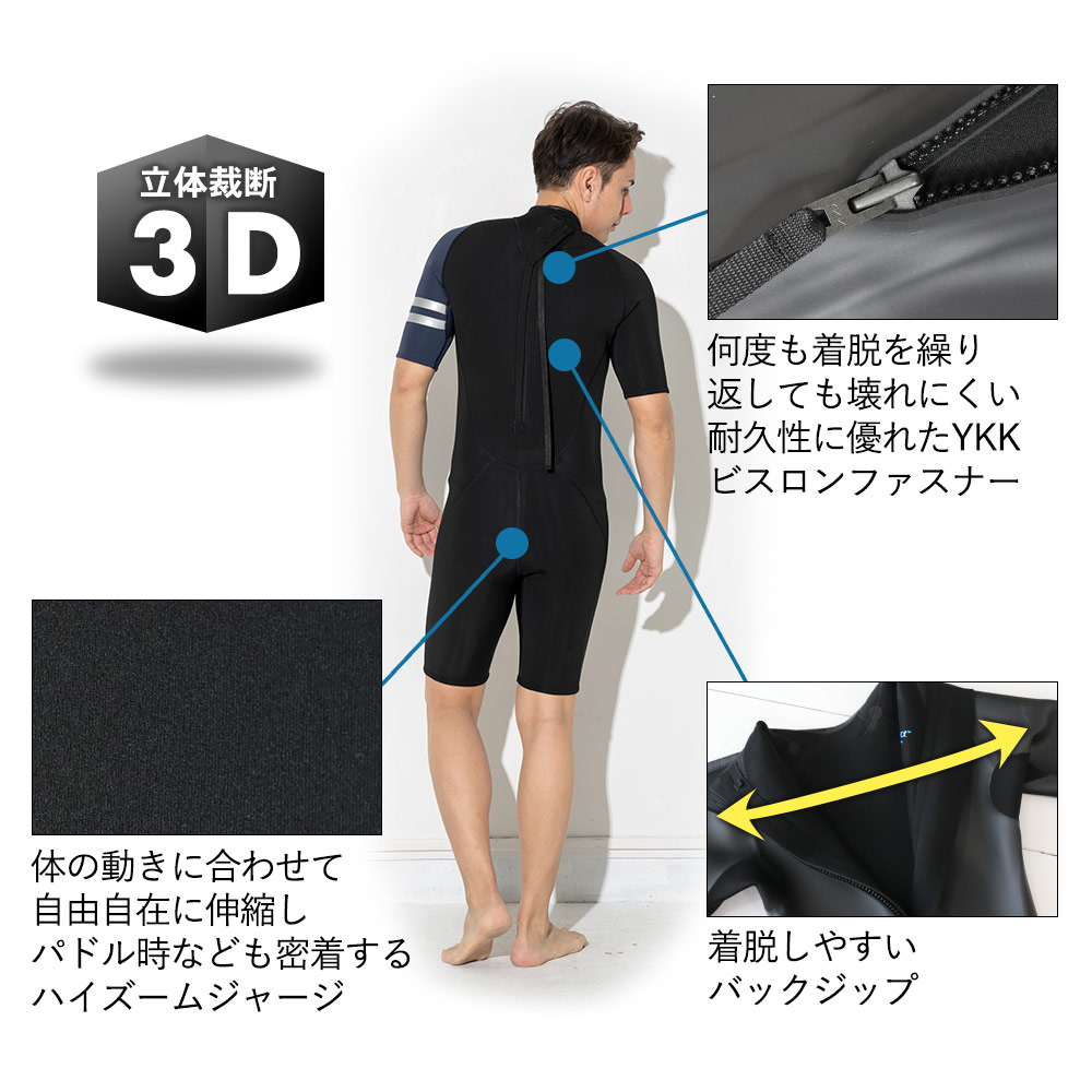 FELLOW ウェットスーツ スプリング メンズ バックジップ 2mm