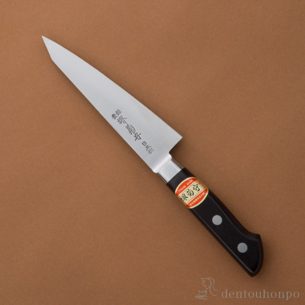 洋包丁 堺菊守 日本鋼（口金付） 骨スキ・角型 1本 名入れ彫刻無料