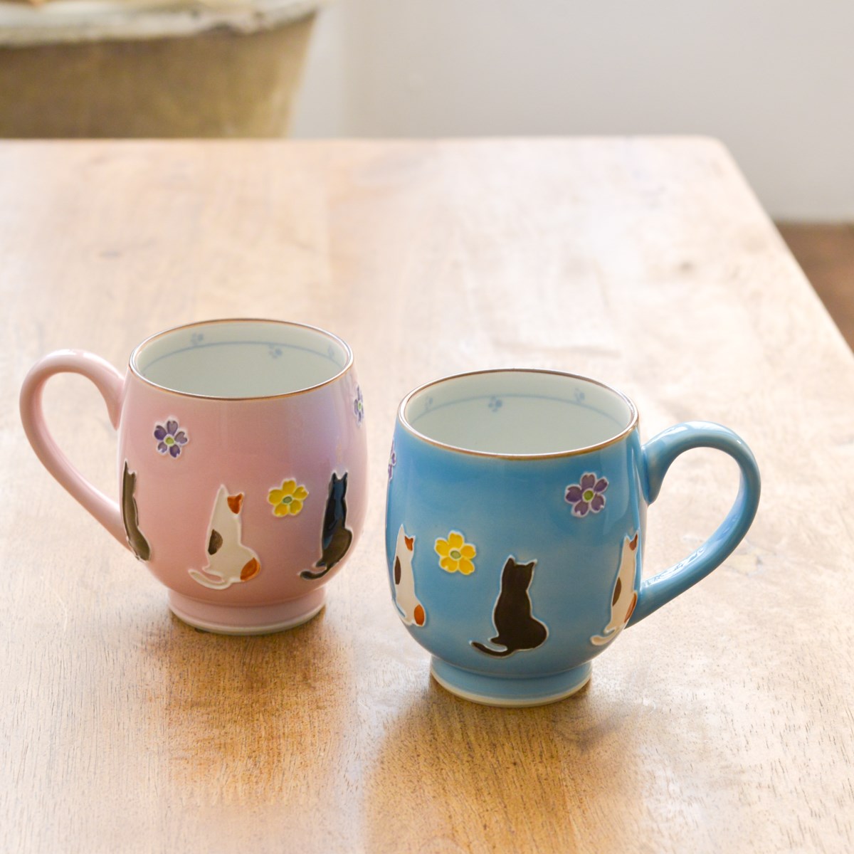 ペアマグカップ 交趾花ねこ ( 退職祝い 定年 プレゼント デザイン マグ