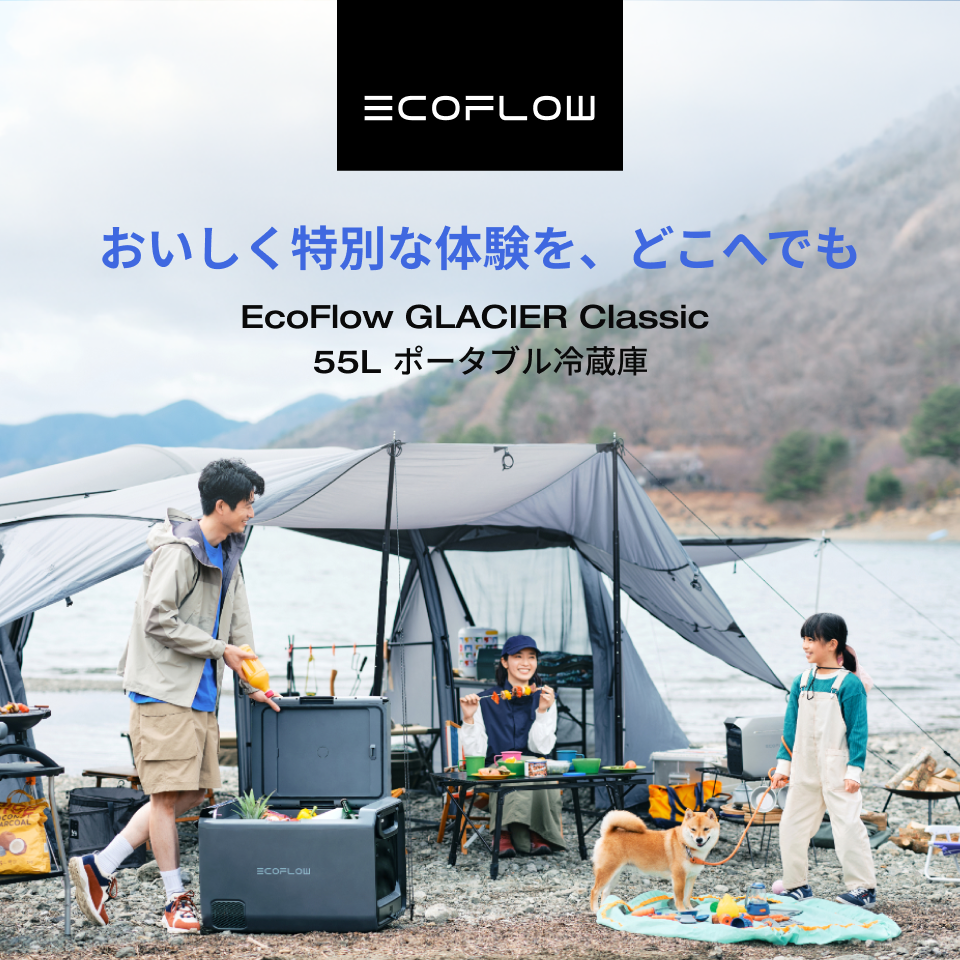 ECOFLOW ポータブル冷蔵庫 自動製氷 GLACIER 55L大容量 急速冷凍 車載