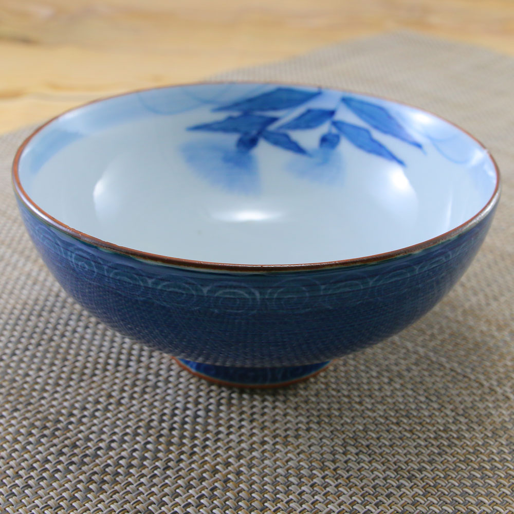 茶碗 有田焼 波佐見焼 あざみ茶碗（大） 青 ブルー 花柄 おしゃれ｜和