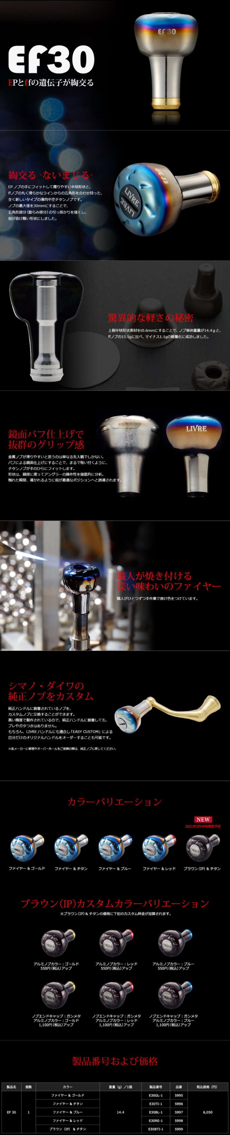 リブレ/LIVRE】EP30 ハンドルノブ HKAL ※送料無料※