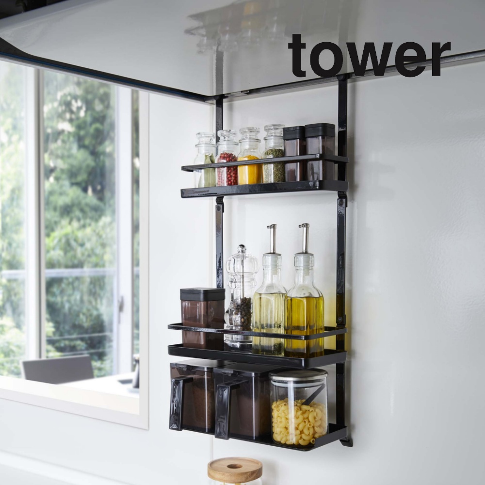 tower 山崎実業 タワー レンジフード調味料ラック 3段 4836 4837