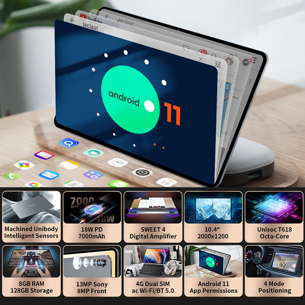 TECLAST SIMフリー タブレット Teclast T40 Pro 8GB RAM 128GB ROM