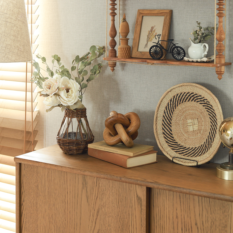 オブジェ Tiga ティガ 置物 置き物 飾り ブラウン 直径16cm 天然木