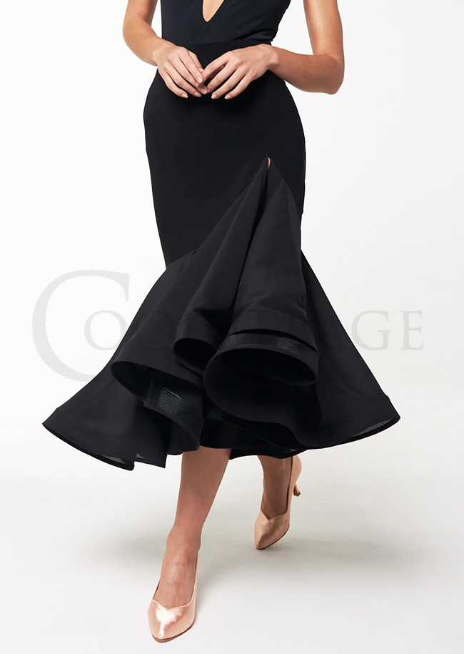 社交ダンス 衣装 社交ダンス衣装 モダンスカート スカート 黒 ロング