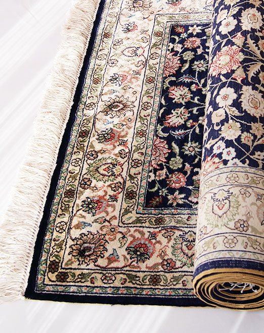 中国シルク段通 シルク絨毯 最高級 260段 ロングの玄関マット