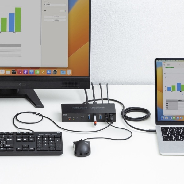 パソコン切替器 [USB-C・HDMIディスプレイ / USBキーボード・マウス