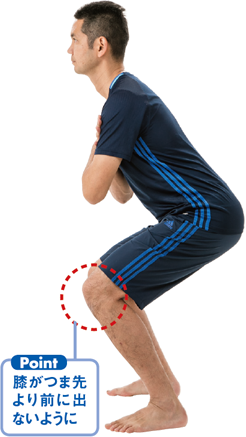 スクワットかかと上げ下げ｜太りにくく若々しい体をつくる！ 体幹