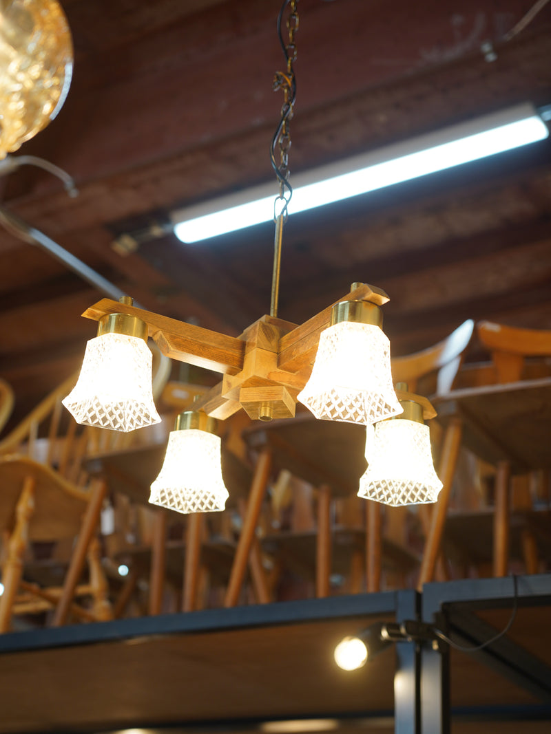 4灯 デザインガラス シャンデリア 大阪店