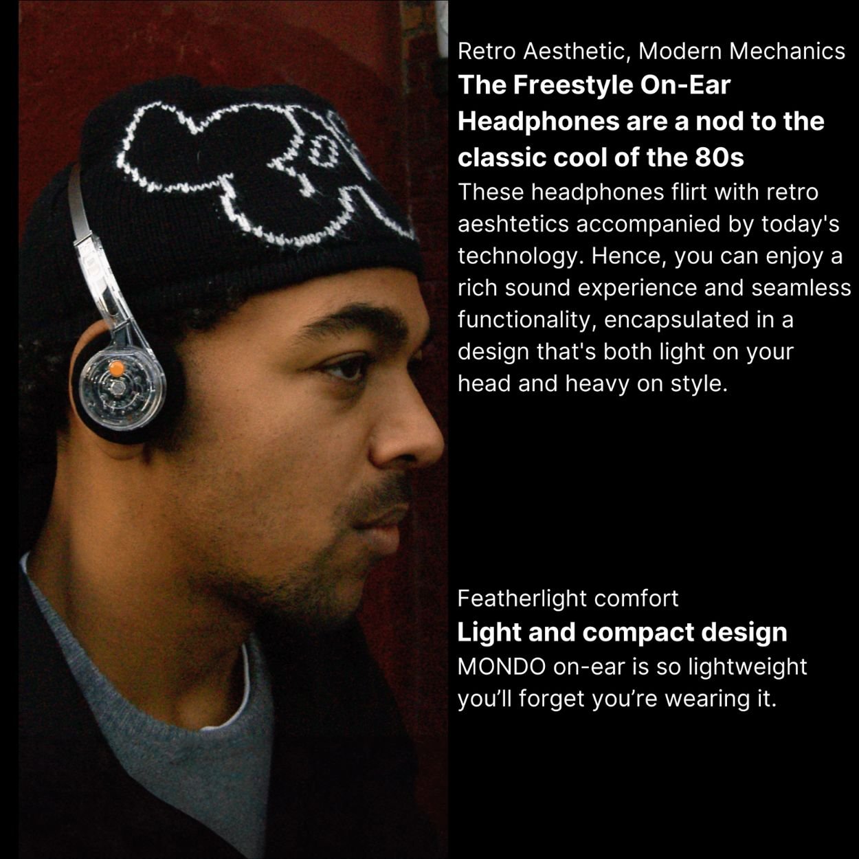 Mondo By Defunc Freestyle On Ear Headphones (Black) | Wireless