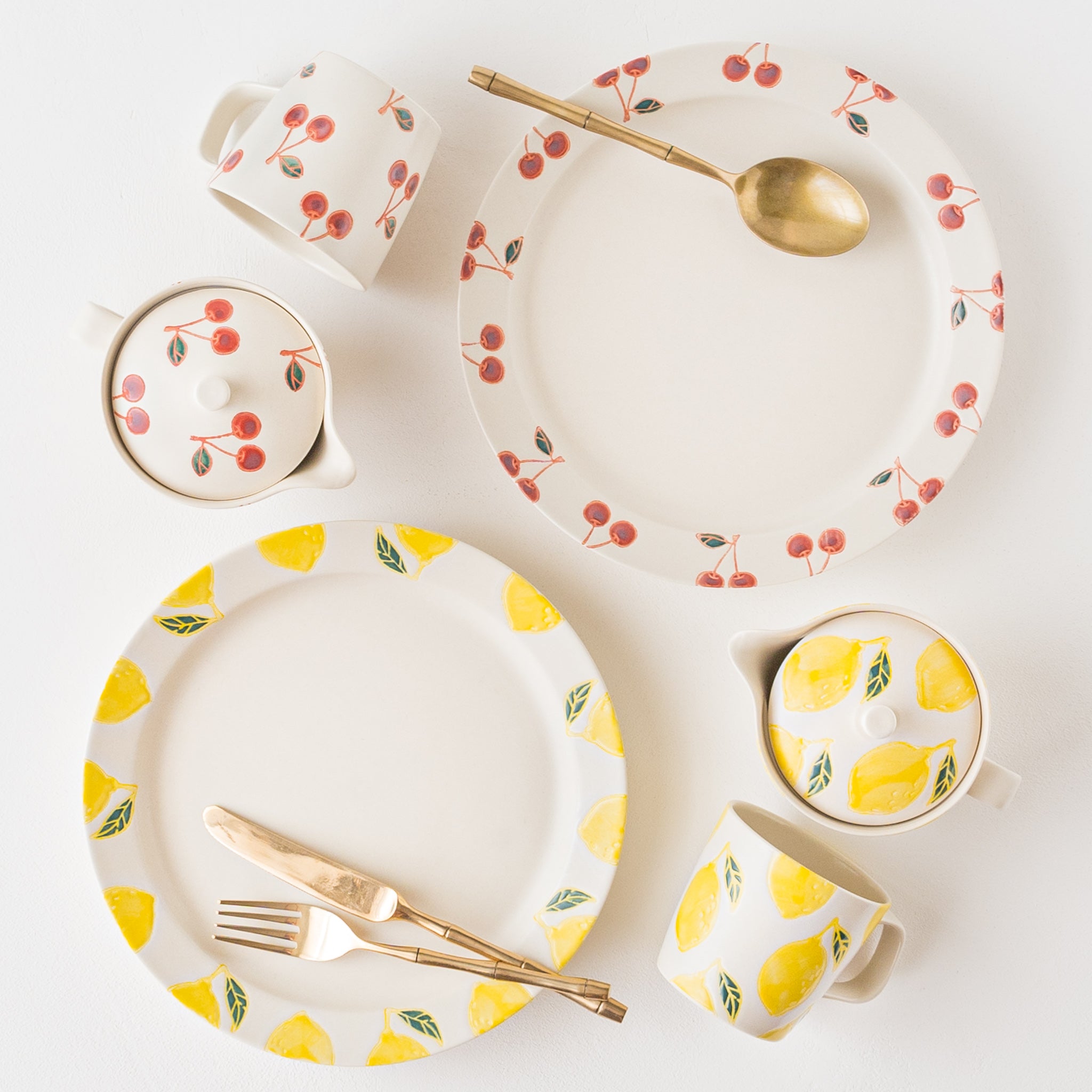 波佐見焼 fruits プレート L サクランボ｜和食器通販 四季折折 – 四季