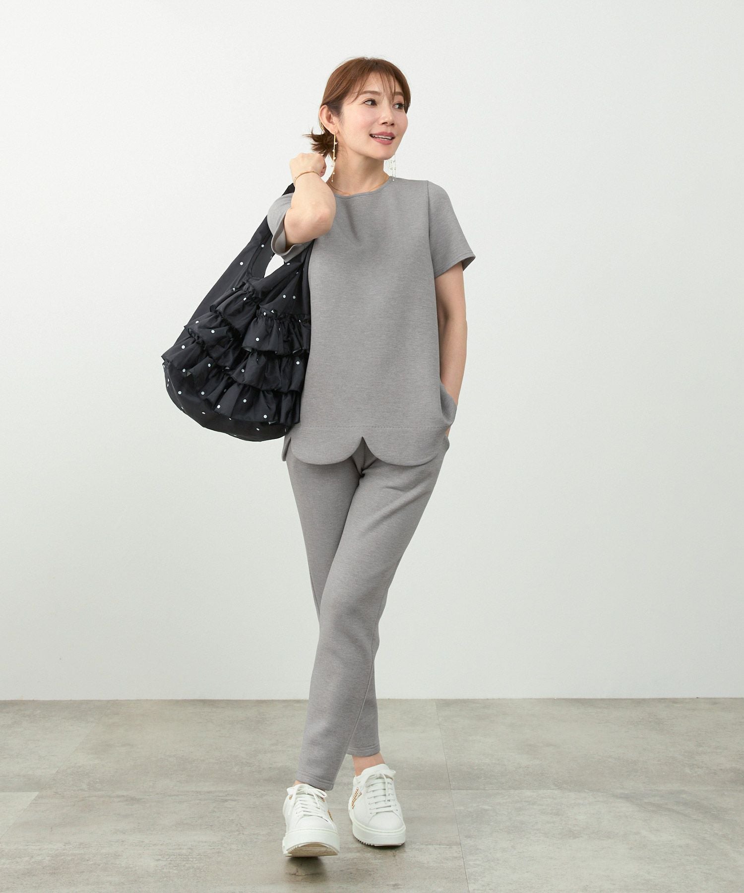 SPRING-SALE ダンボールニット テーパード風 パンツ Liala×PG 全5色