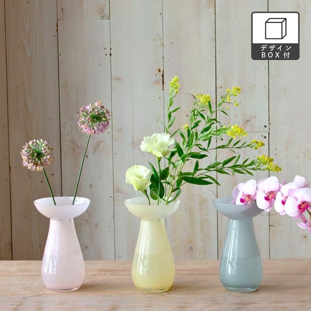 ミルキー GLASS フラワーベース コル | shesay(志成販売