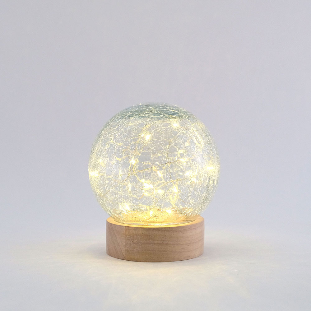 インテリアに馴染む クラックガラスのLEDライト ドーム(S) | shesay(志