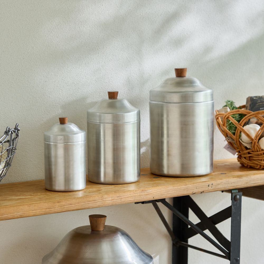 ノスタルジックなアルミのキャニスター（3サイズ） | shesay(志成販売