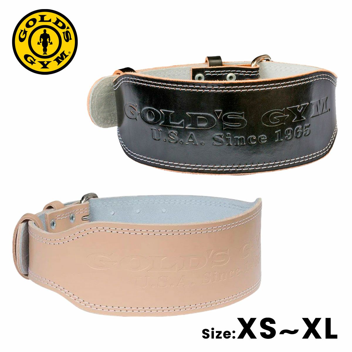 ゴールドジム GOLD'S GYM EXレザーベルト G3322 トレーニングベルト 本