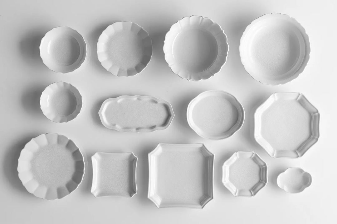 KATA KUTANI｜隅切角皿｜貫入白磁｜19cm – SIROMONO 調度品店