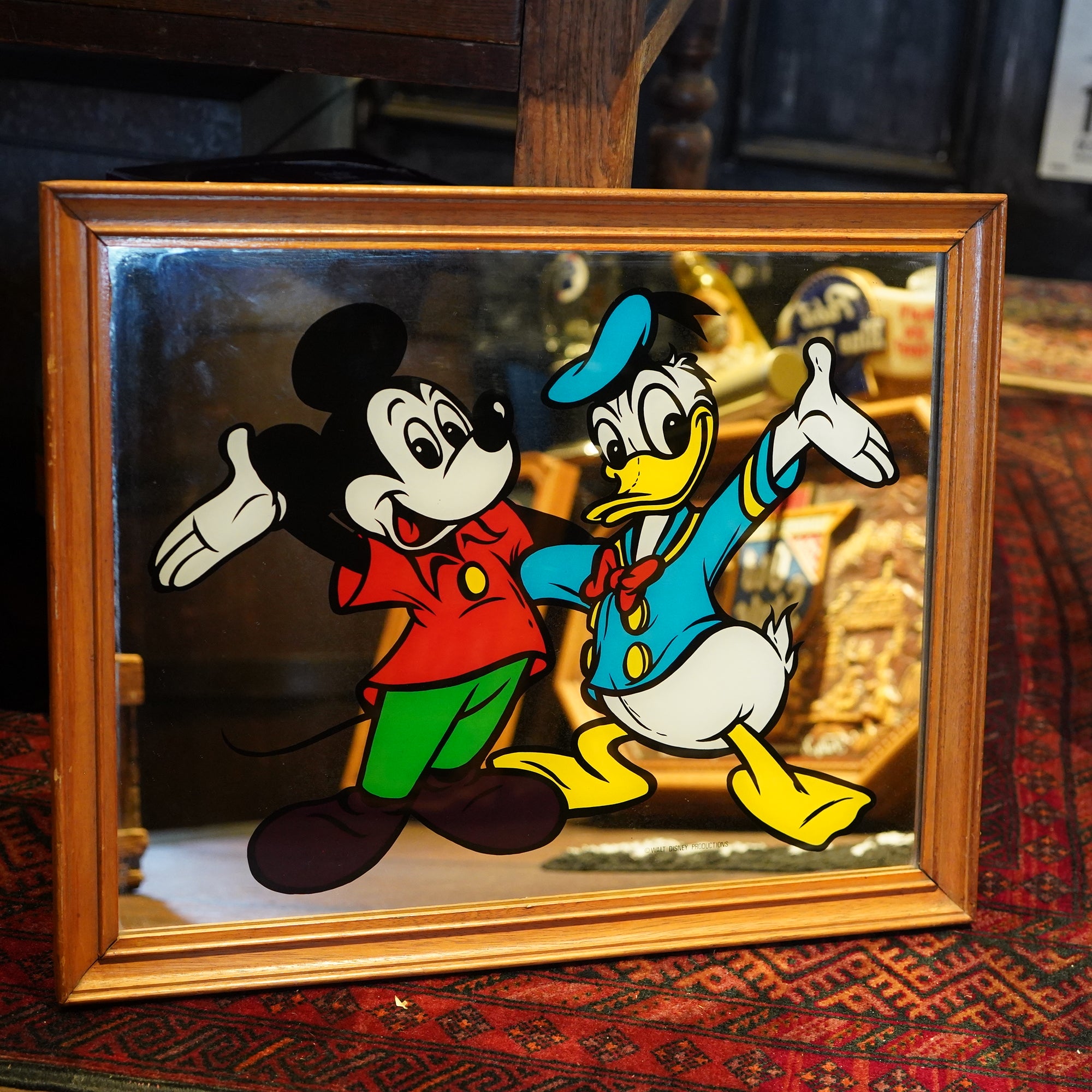 アンティーク Disney ドナルドダック ミラー 約63cm アンティーク