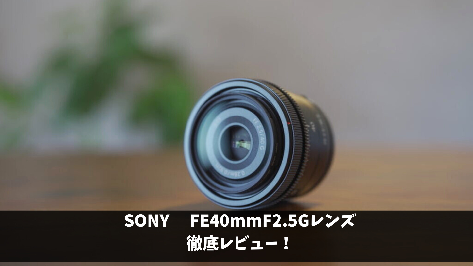 SONY FE40mmf2.5Gレンズ徹底レビュー【動画もいける単焦点レンズ
