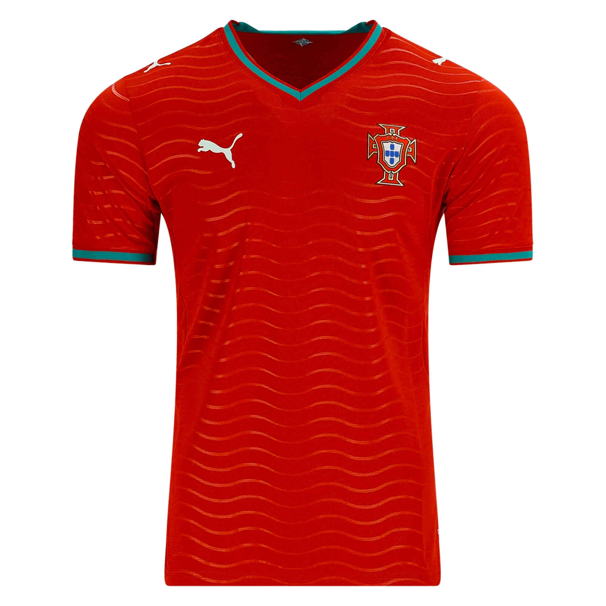 PUMA Portugal Home World Cup 2026 Soccer Jersey (Club Red/Green Lagoon