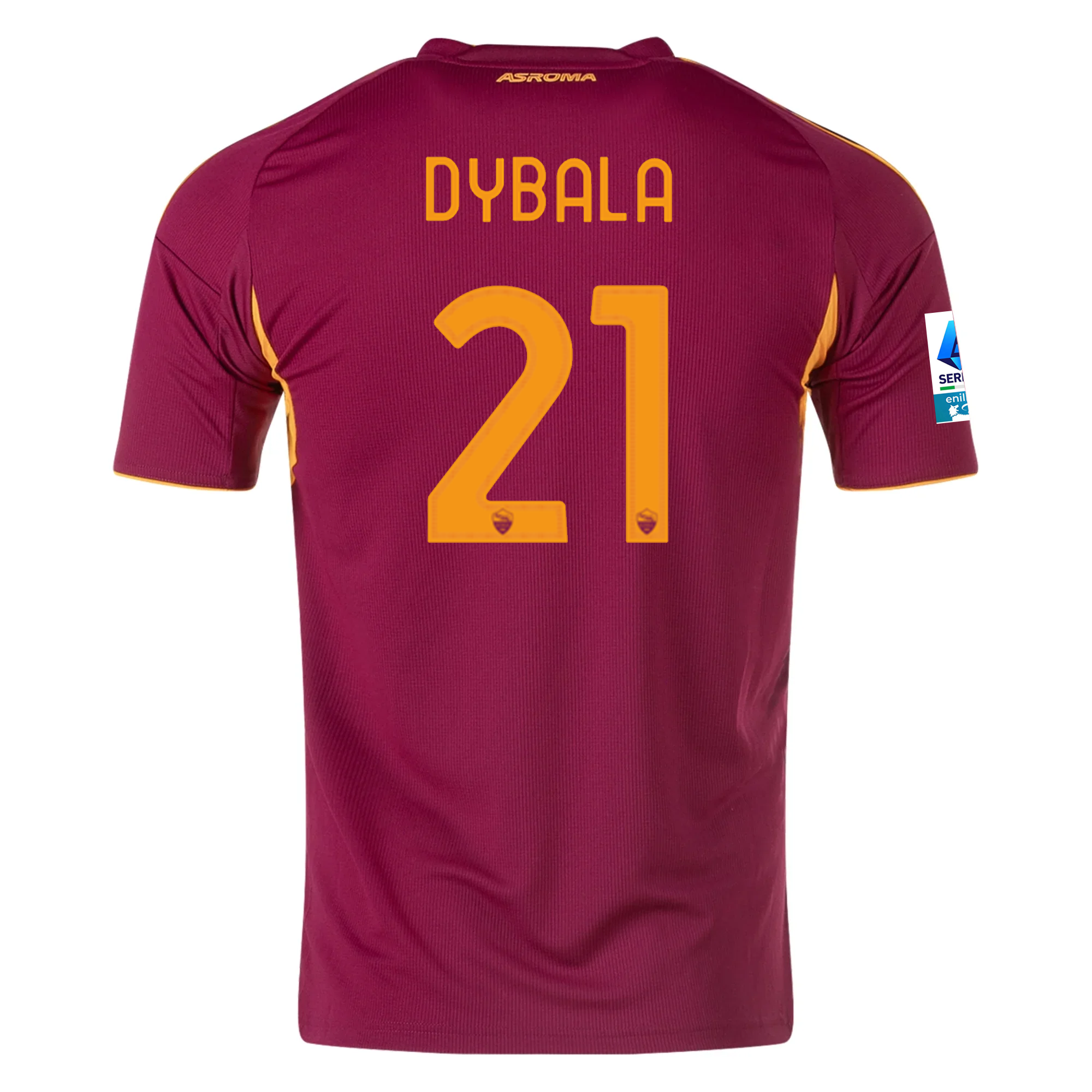 adidas Men's Roma Paulo Dybala Home Jersey w/ Serie A Patch 25/26 (Bur