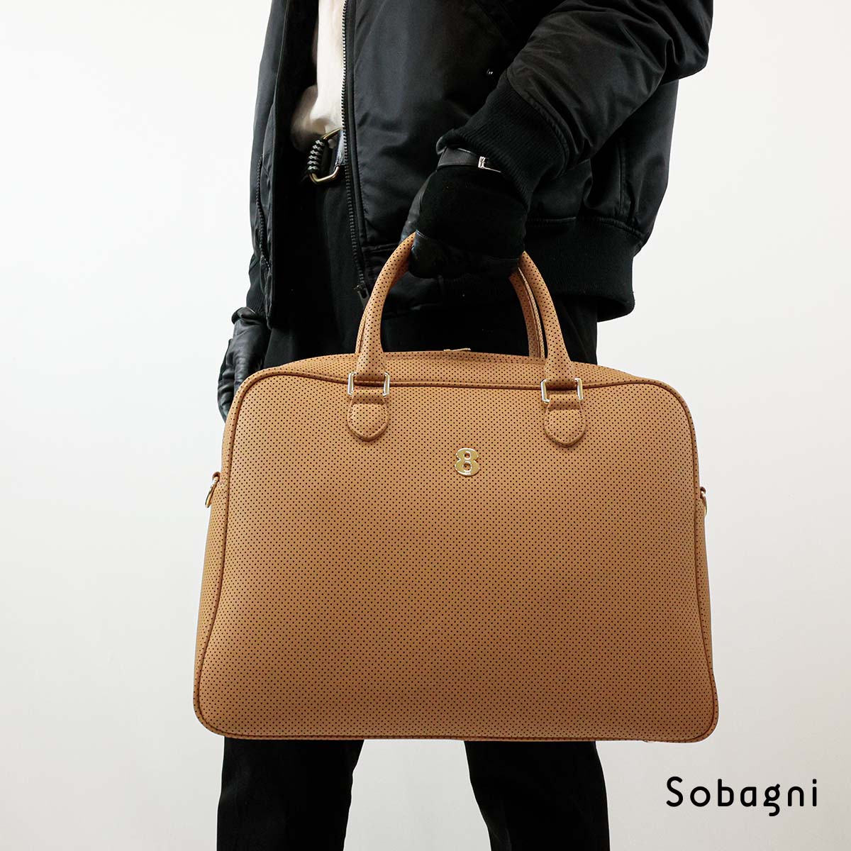 muta marine ムータ パンチングエシカル合皮ブリーフケース