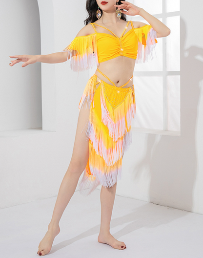 送料無料】即納 ベリーダンス 衣装 オリエンタル フリンジ ベリー