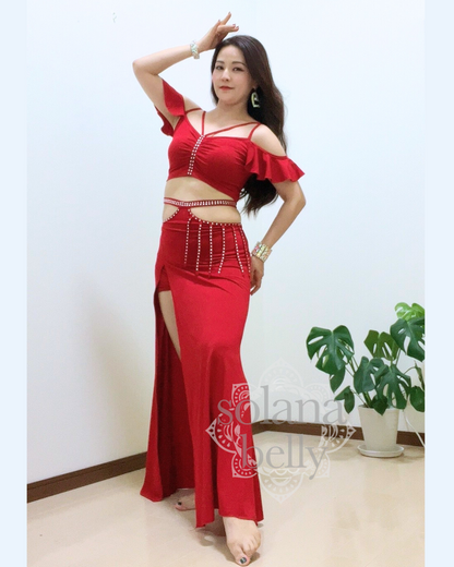 送料無料】即納 ベリーダンス レッスン着 レッスンウェア セットアップ