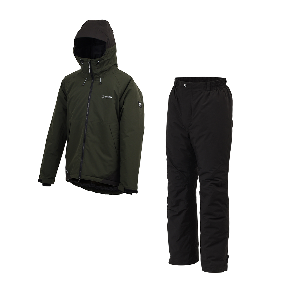 美品】Rivalley カモ柄 ストレッチウォームスーツ セットアップ 釣り