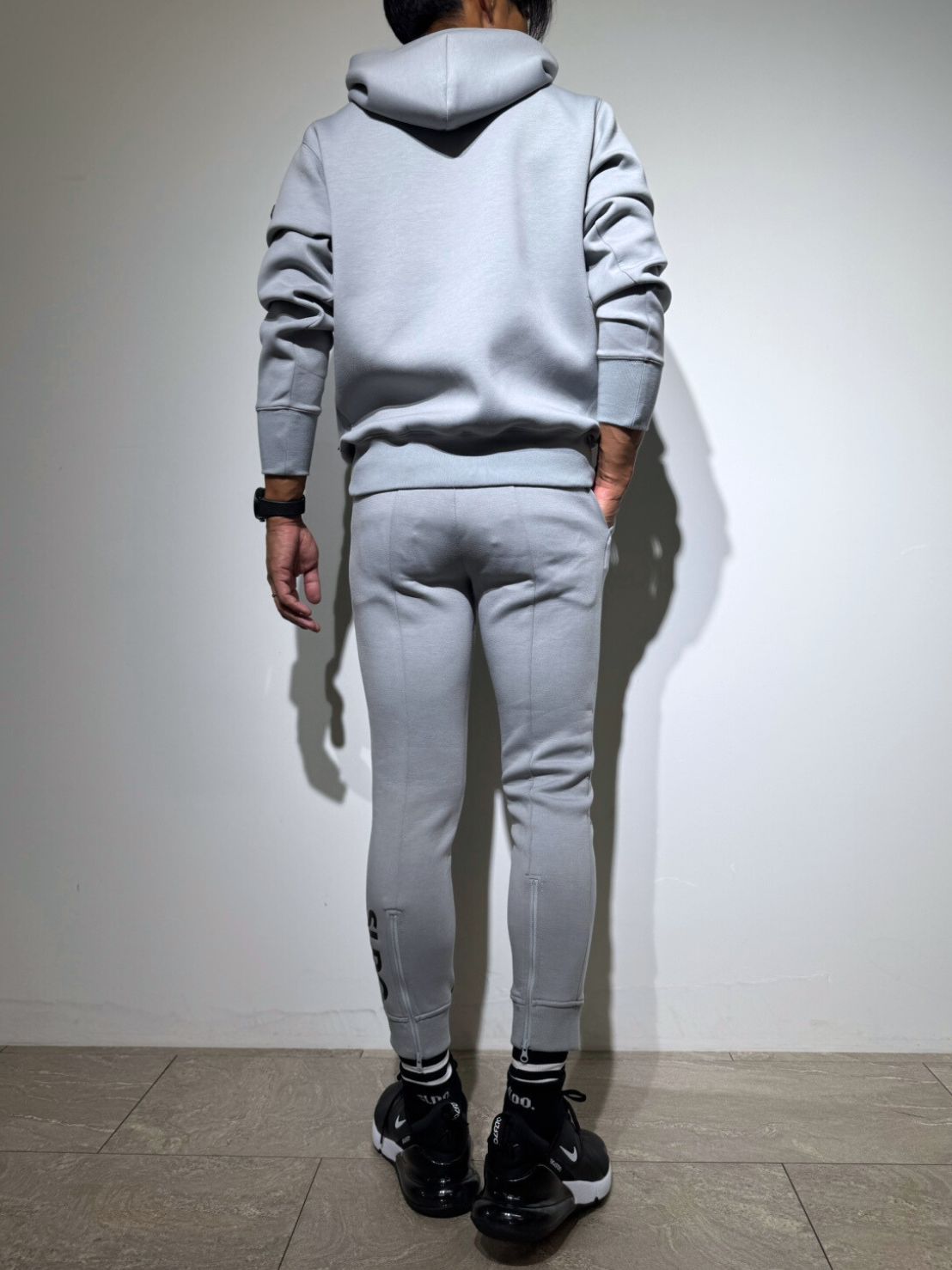 ライト ダブルニットフーディー SIDE 3D SHADOW LOGO/GRAY (UNISEX