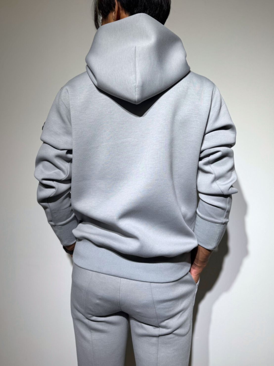 ライト ダブルニットフーディー SIDE 3D SHADOW LOGO/GRAY (UNISEX