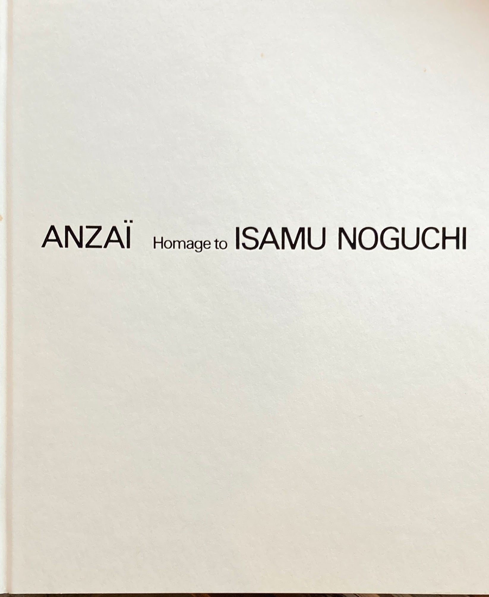 ANZAI Homage to ISAMU NOGUCHI 安齊重男 – smokebooks shop