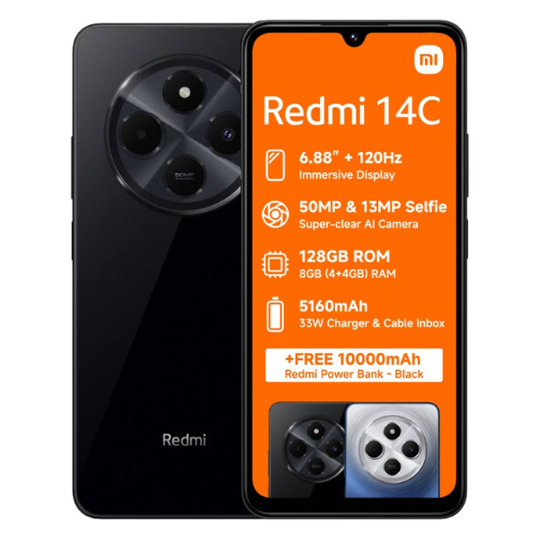 Xiaomi Redmi 14C 4GB RAM 128GB ROM - Dual SIM - Midnight Black +