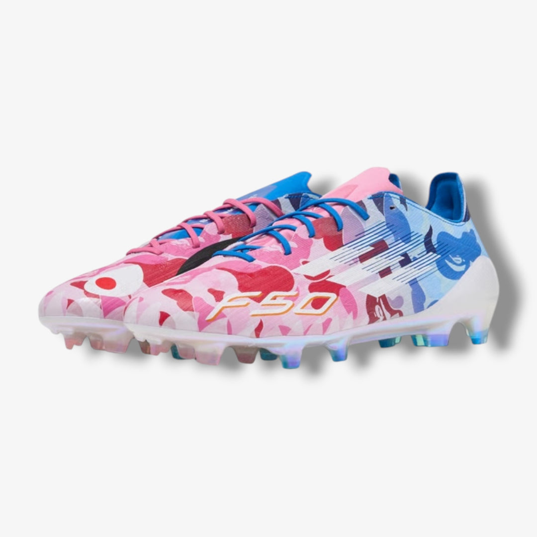 Adidas x Bape F50 Elite FG Bape Pink White Blue JS0573 – Sneaker