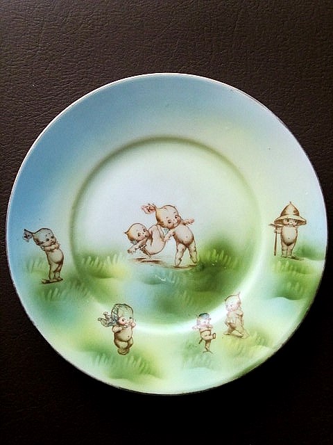 ドイツ製 キューピーの絵皿 ローズオニール アンティークプレート - SNAP