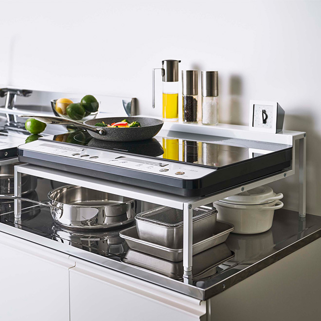 山崎実業 コンロラック キッチンラック 調味料棚 レンジテーブル