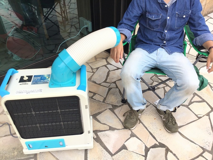 これぞ究極の暑さ対策！電源サイトで使えるスポットクーラー YAMAZEN