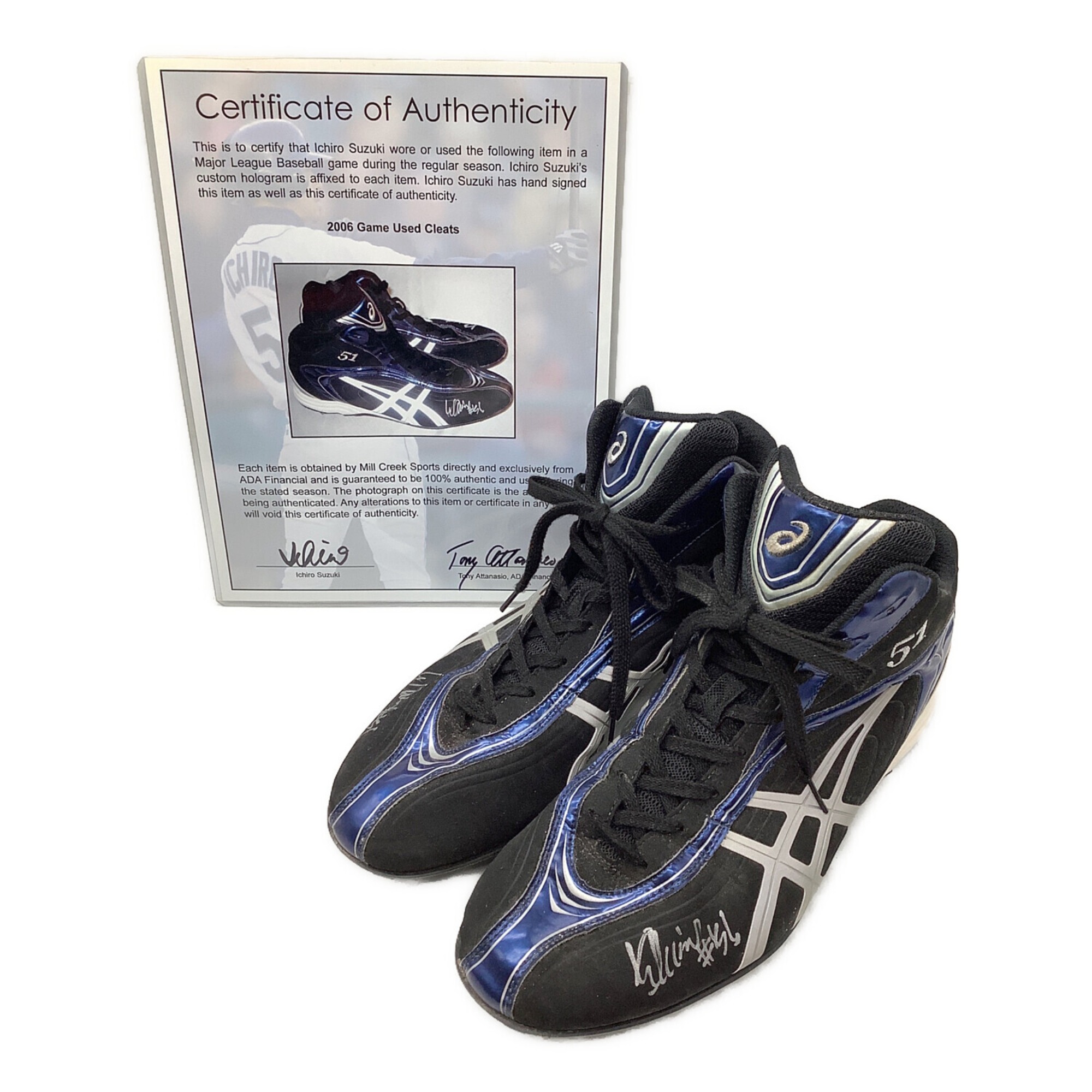 イチロー選手実使用＆サイン証明書付の超希少スパイク[2024.09.25発行