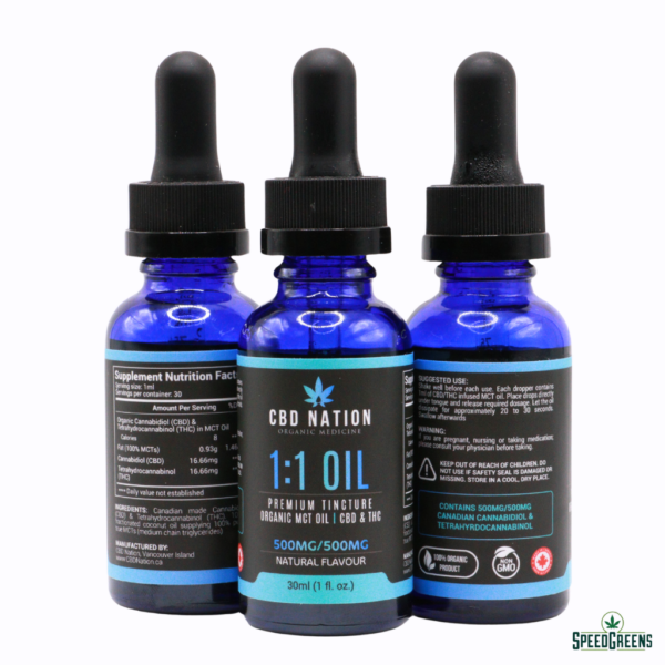 CBD Nation Organic Full Spectrum Tincture (THC, 1:1, CBD) *NEW