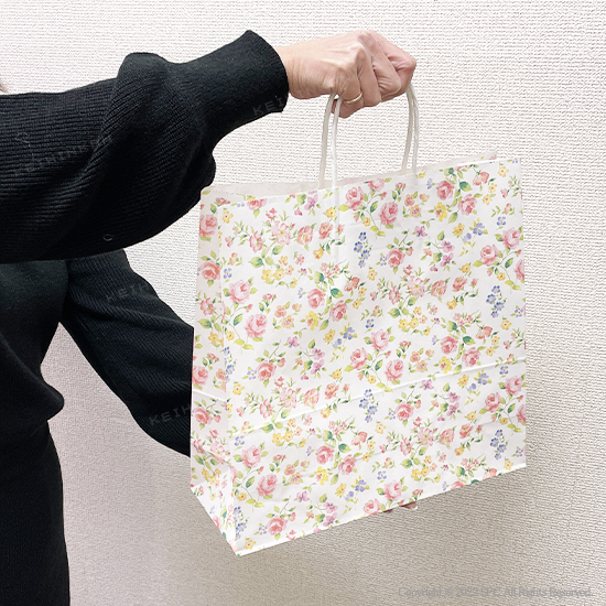 手提げ紙袋 花柄（ロマネスク）3才 【32×11.5×H31cm】｜ 記念品