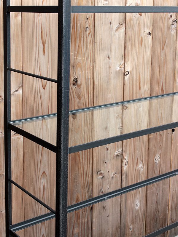 ≪シェルフ≫【アイアンシェルフ/5段 ガラス棚/GLASS】 IRSH-009