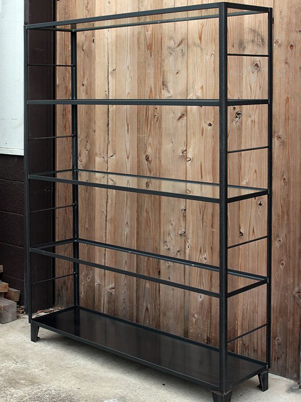 ≪シェルフ≫【アイアンシェルフ/5段 ガラス棚/GLASS】 IRSH-009