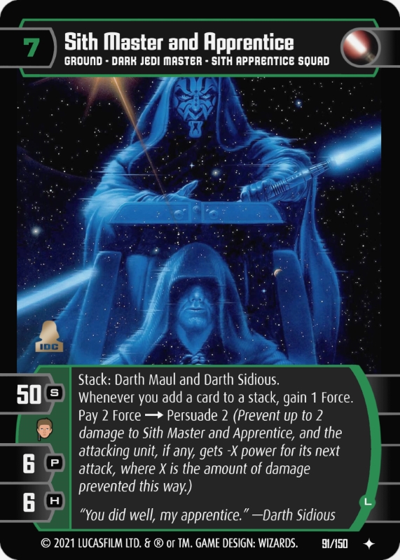 Sith Master and Apprentice (L) Card - Star Wars Trading Card Game