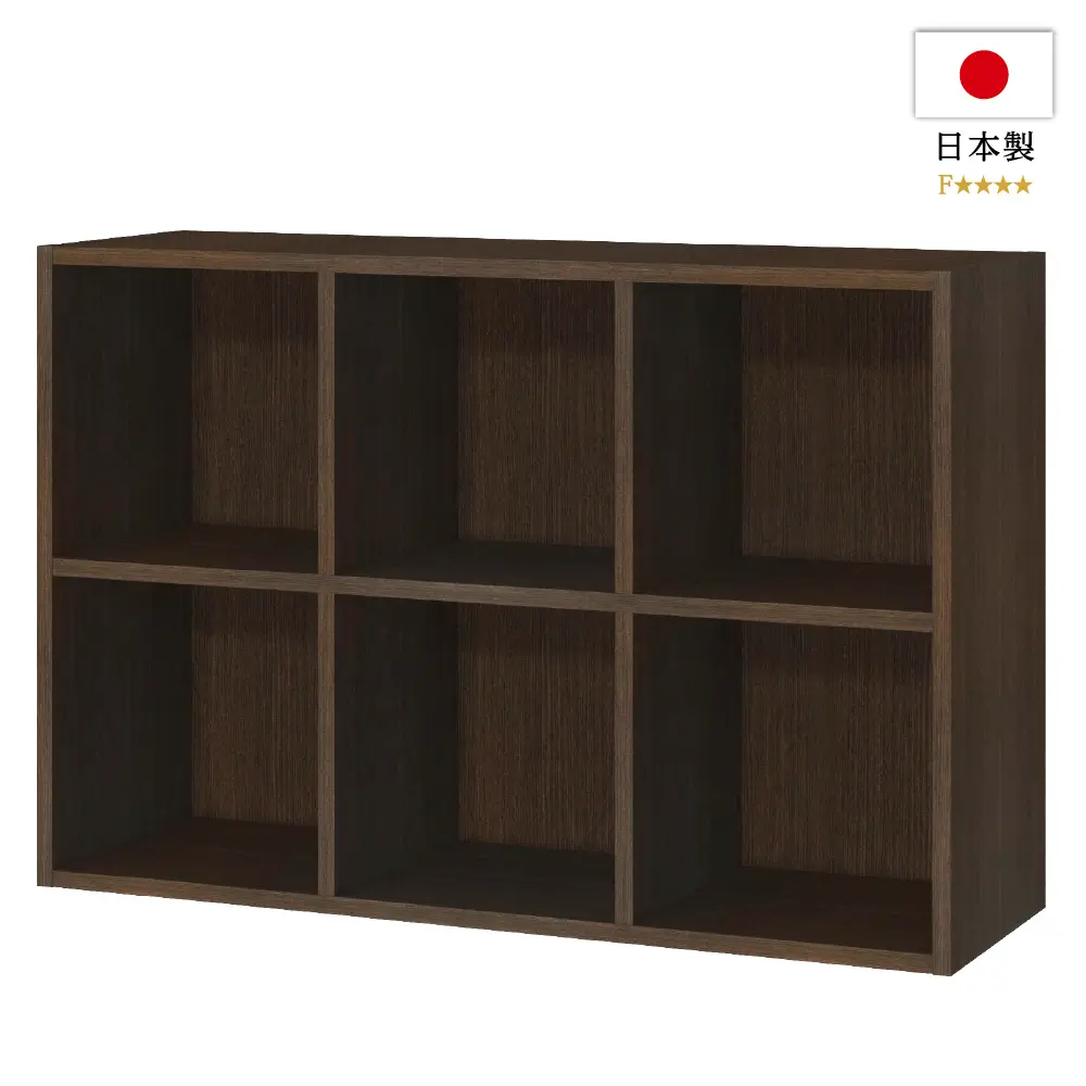 純国産レコードラック 6BOX ダークブラウン/レコードラック｜CD